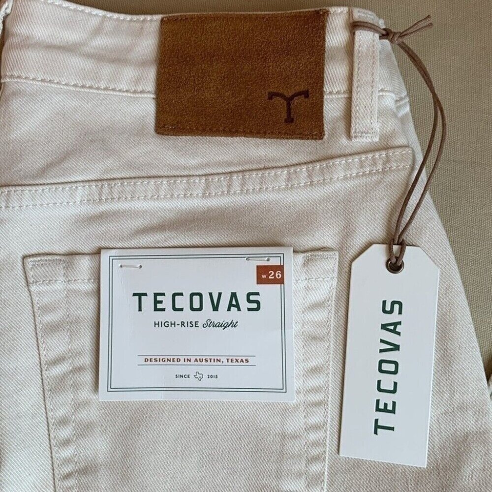 NWT Tecovas Womens 26 High Rise Straight Jean Natural Denim Western Goods New
